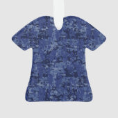 Silver Aquarius Zodiac Sign Navy Blue Digital Camo Ornament (achterkant)