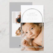 Silver Arch Lijst Hanukkah Foto Feestdagenkaart (Voorkant / Achterkant)