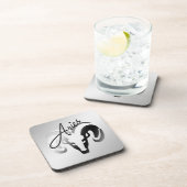 Silver Aries de dierentuin van Ram Bier Onderzetter (Rechterzijde)