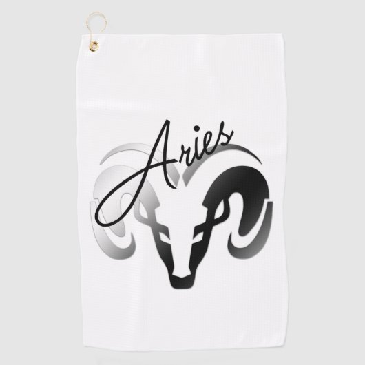 Silver Aries de dierentuin van Ram Golfhanddoek (Voorkant)