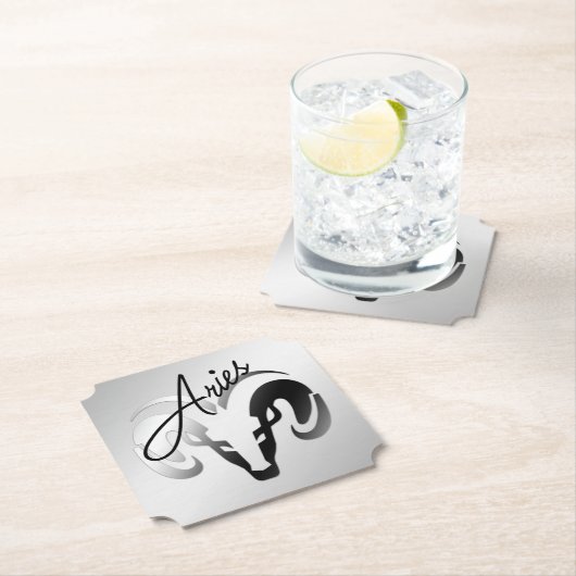 Silver Aries de dierentuin van Ram Kartonnen Onderzetters (Insitu)