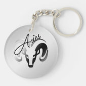 Silver Aries de dierentuin van Ram Sleutelhanger (Achterkant)