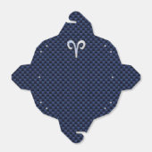 Silver Aries Zodiac Sign Blue Carbon Fiber Print Bedankdoosjes (Uitgevouwen)