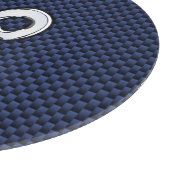 Silver Aries Zodiac Sign Blue Carbon Fiber Print Snijplank (Hoek)