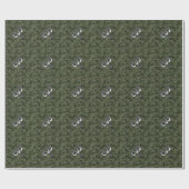 Silver Aries Zodiac Symbol Green Digital Camo Cadeaupapier (Vlak)