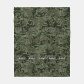 Silver Aries Zodiac-symbool op Green Digital Camo Fleece Deken (Voorkant)