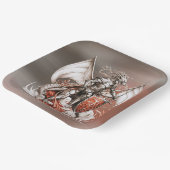 Silver Armor Dragon Sinaasappel 00e verjaardagsfee Papieren Bordje (Gebogen)