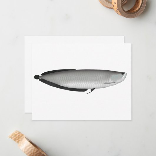 Silver Arowana Notitiekaartje (Voorkant / Achterkant in situ)