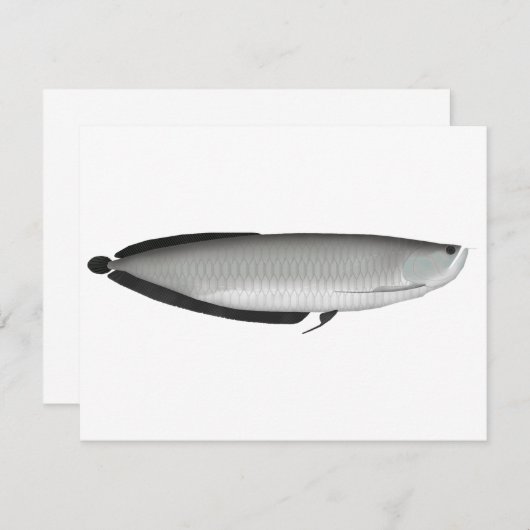 Silver Arowana Notitiekaartje (Voorkant / Achterkant)
