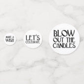 Silver Art Deco Birthday Phrases Confetti (Achterkanten)