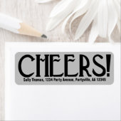 Silver Art Deco Cheers Adres Etiket (Insitu)