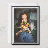 Silver Art Deco Foto Birthday Surprise Party Kaart (Achterkant)