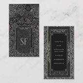 Silver Art Deco met uw Monogram Visitekaartje (Voorkant / Achterkant)