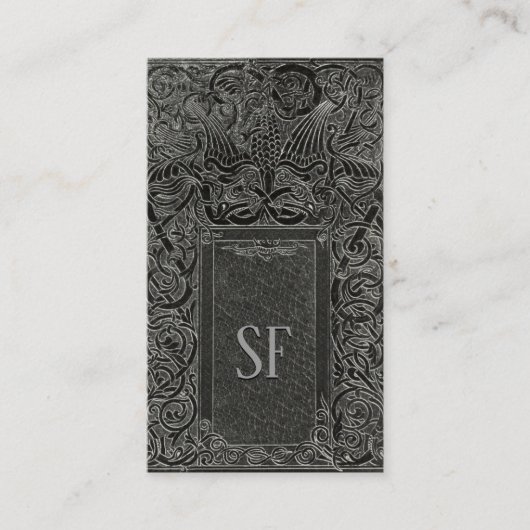 Silver Art Deco met uw Monogram Visitekaartje (Voorkant)