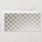 Silver Art Deco Pattern Afstuderen Foto Aankondiging (Achterkant)