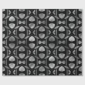 Silver Art Deco Shells op Black Cadeaupapier (Vlak)