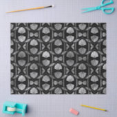 Silver Art Deco Shells op Black Decoupage Tissuepapier (Craft)