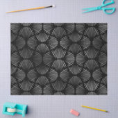 Silver Art Deco Shells op Black Decoupage Tissuepapier (Craft)