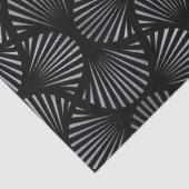 Silver Art Deco Shells op Black Decoupage Tissuepapier (Detail)