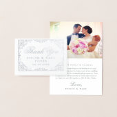 Silver Art Deco Style Weddenschap Hartelijk dank Folie Kaarten (Display)