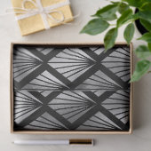 Silver Art Deco-ventilatoren op zwarte loskoppelin Tissuepapier (Geschenk)