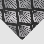 Silver Art Deco-ventilatoren op zwarte loskoppelin Tissuepapier (Detail)