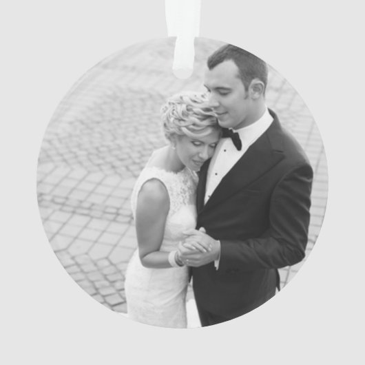  Silver Art Deco Wedding Monogram Foto Ornament (achterkant)