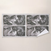 Silver, Art nouveau, design, vrouwen, Mucha, beaut Badhanddoek (Badhanddoek)