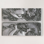 Silver, Art nouveau, design, vrouwen, Mucha, beaut Legpuzzel (Horizontaal)