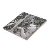 Silver, Art nouveau, design, vrouwen, Mucha, beaut Tegeltje (Zijkant)