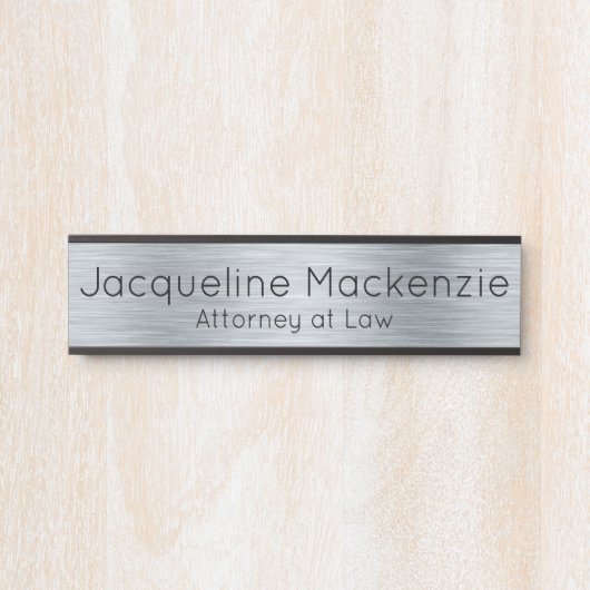 Silver Attorney bij Law Lawyer Deurbordje (Voorkant)