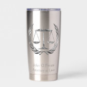 Silver Attorney Scales of Justice Custom Geïsoleerde Drinkbeker (Achterkant)