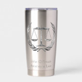 Silver Attorney Scales of Justice Custom Geïsoleerde Drinkbeker (Voorkant)