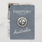 Silver Australia Passport Bewaar de datum Save The Date (Voorkant / Achterkant)