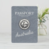 Silver Australia Passport Bewaar de datum Save The Date (Staand voorkant)
