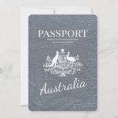Silver Australia Passport Wedding Kaart (Achterkant)