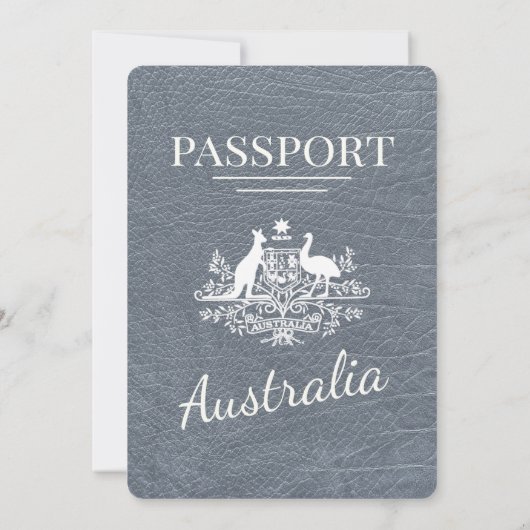Silver Australia Passport Wedding Kaart (Achterkant)