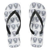 Silver Awareness Ribbon Angel - Aangepaste Teensli Teenslippers (Voetbed)