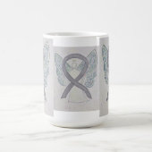 Silver Awareness Ribbon Angel Art Mok (Center)