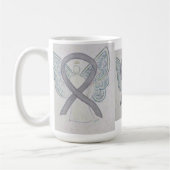 Silver Awareness Ribbon Angel Art Mok (Links)