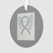 Silver Awareness Ribbon Angel Ornaments Ornament (voorkant)