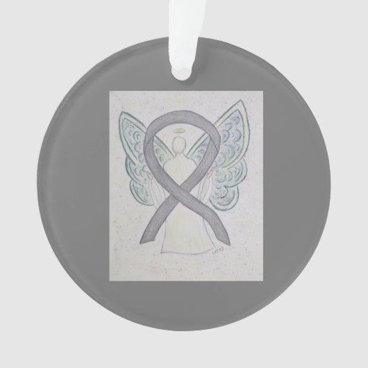 Silver Awareness Ribbon Angel Ornaments Ornament (voorkant)