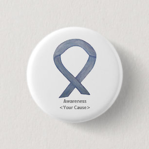 Silver Awareness Ribbon Custom Art Pin Buttonnen Ronde Button 3,2 Cm