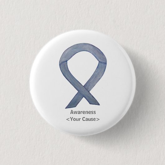 Silver Awareness Ribbon Custom Art Pin Buttonnen Ronde Button 3,2 Cm (Voorkant)