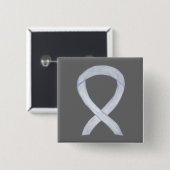 Silver Awareness Ribbon Custom Art Pins Vierkante Button 5,1 Cm (Voorkant /achterkant)