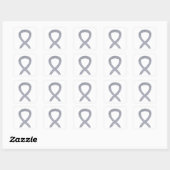 Silver Awareness Ribbon Custom Decline Stickers (Vel)