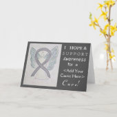 Silver Awareness Ribbon Custom Want Angel-kaarten Kaart (Gele Bloem)