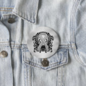 Silver Awareness Ribbon met Wings Ronde Button 7,6 Cm (In situ)