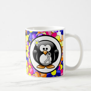 Silver Awareness Ribbon Penguin Koffiemok