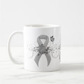 Silver Awareness Ribbon with Butterfly Koffiemok (Links)